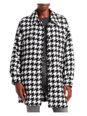 

BAGATELLE Женская черная рубашка на подкладке с карманами, куртка на пуговицах с узором «гусиные лапки», Черный, 69990