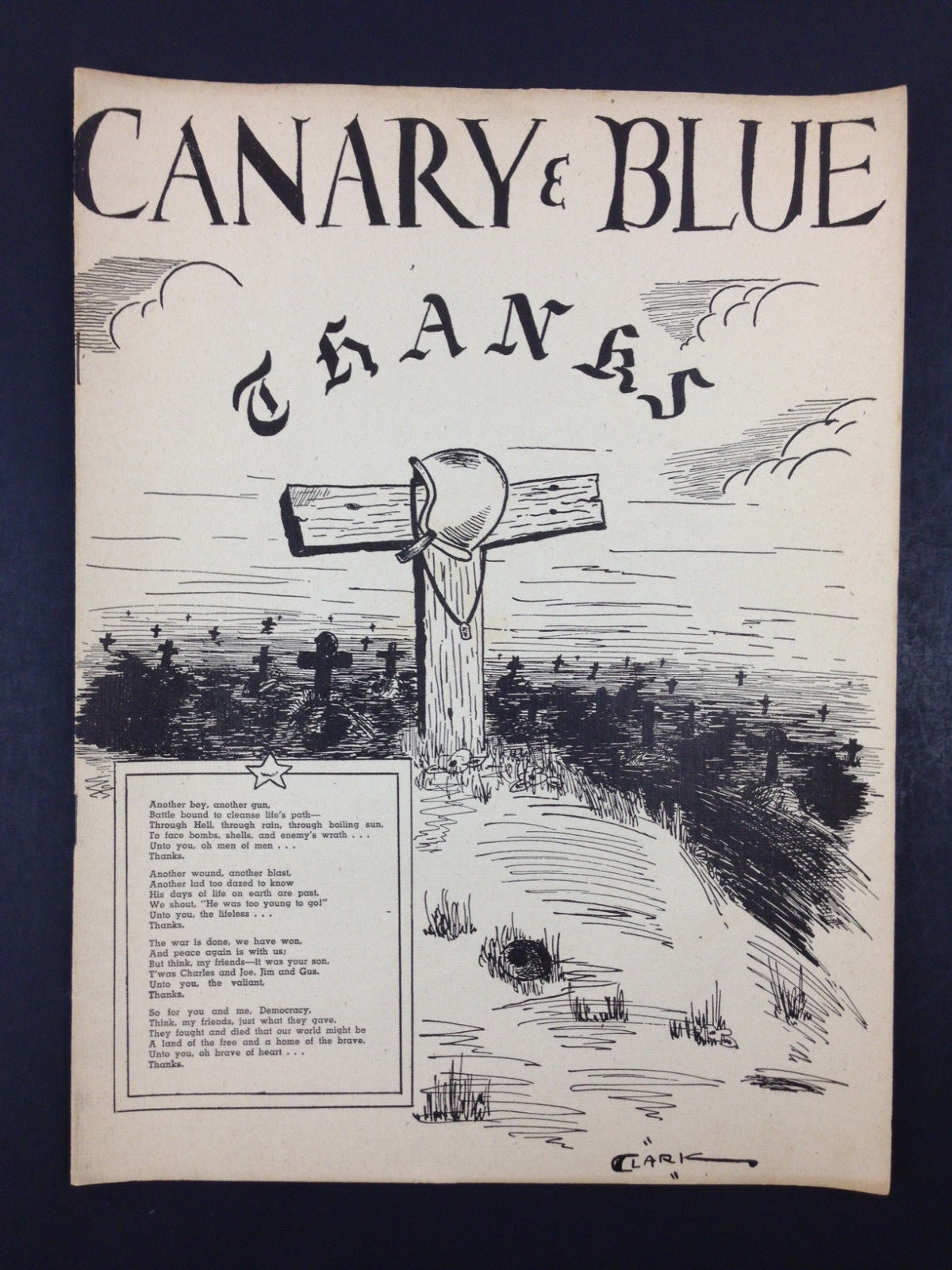 Vintage 1940's The Canary and Blue Allentown High School Monthly Book WW2 1945 +