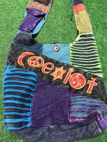 Coexist Multi-Faith Rare Cross Body Boho Hippie Satchel Messenger Bag Sling