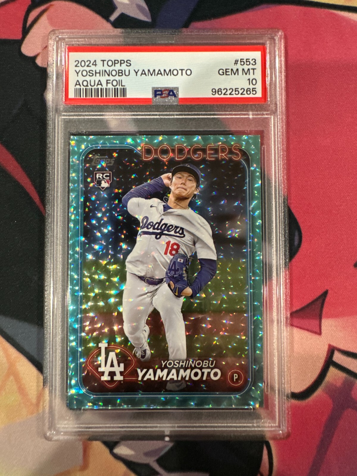 2024 Topps Series 2 Yoshinobu Yamamoto RC Aqua Foil /399 PSA