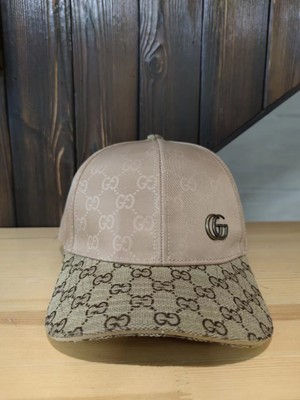GUCCI HAT Khaki CANVAS BASEBALL CAP ADJUSTABLE SIZE M