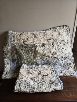 Shanghai Jali Needlepoint 100%Cotton Quilted Floral Standard Pillow Shams