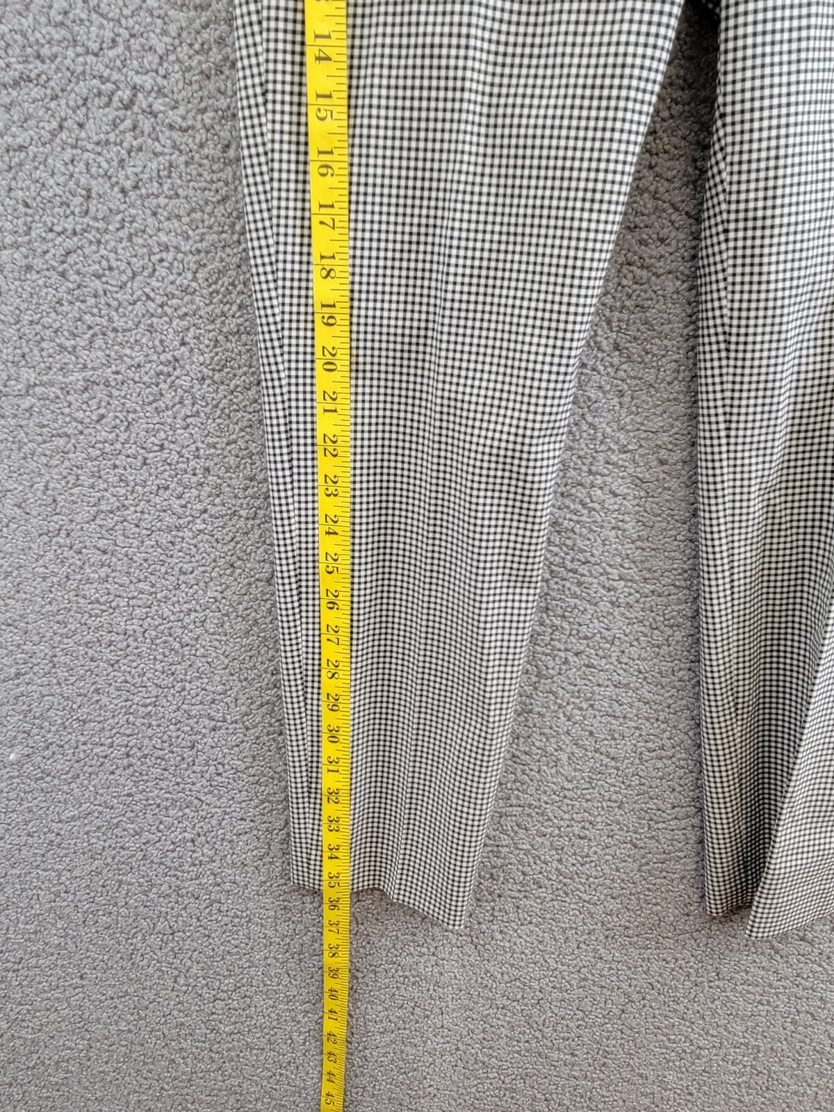 Theory Tailored Check Cropped Pants Women' 00 Black Multi Wool Blend Hook & Bar - Picture 9 of 18