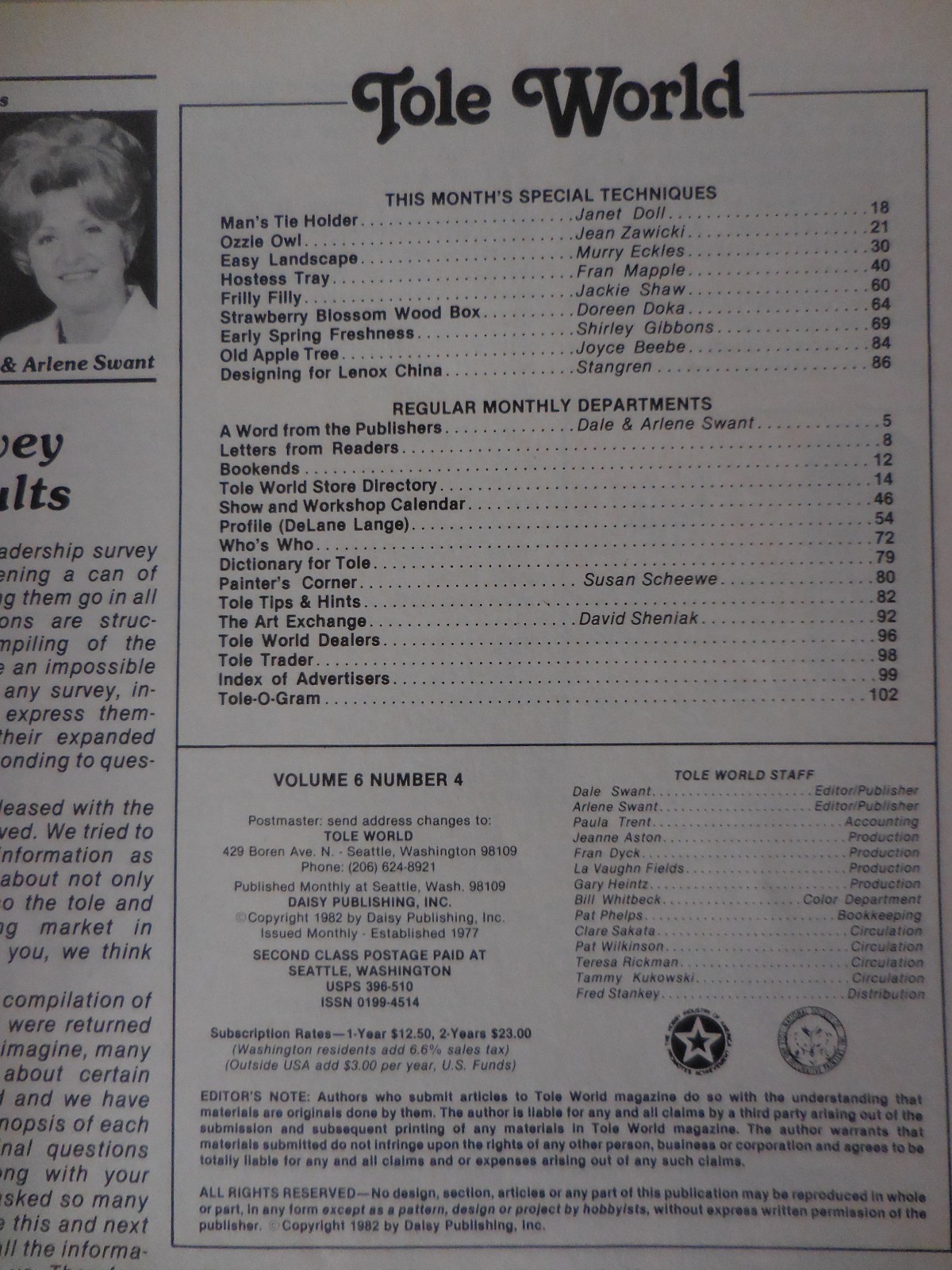 Tole World Decorative Painting Book, April 1982