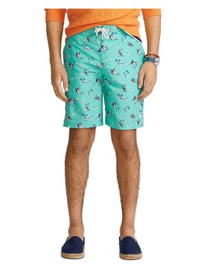 

POLO RALPH LAUREN Мужские купальники Kailua Green Easy Care, шорты с принтом, Зеленый, 710834852001