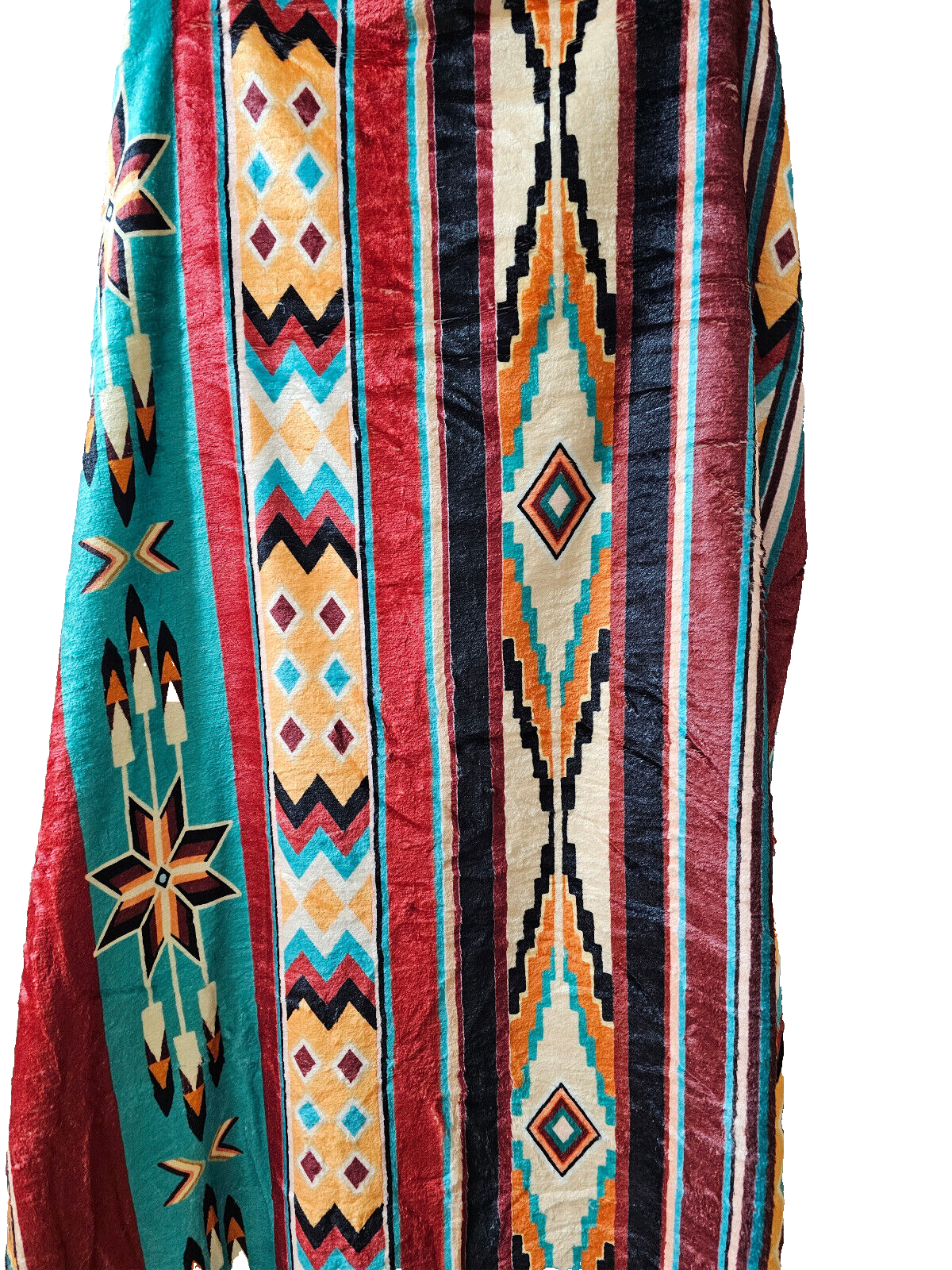 Turquoise & Rust Tribal Southwest Printed Soft Blanket Throw 51"x59"/130x150cm