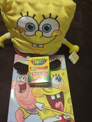 Nickelodeon Sponge Bob Squarepants 12''  Plush Bundle With Colorin Book & Crayons