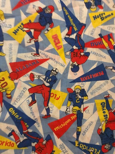 Vintage 60’s 70’s College Football Fabric - 44” X 104”