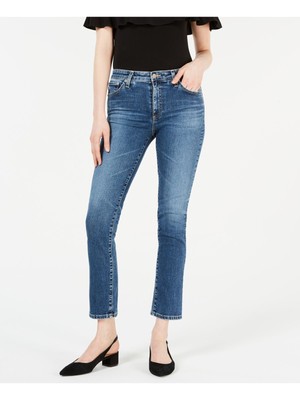 

ADRIANO GOLDSCHMIED Женские синие укороченные джинсы с высокой посадкой и прямыми штанинами, Синий, EMP1875