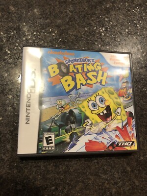 SPONGEBOB'S BOATING BASH NICKELODEON NINTENDO GAME AND CASE DS 3DS NES HQ