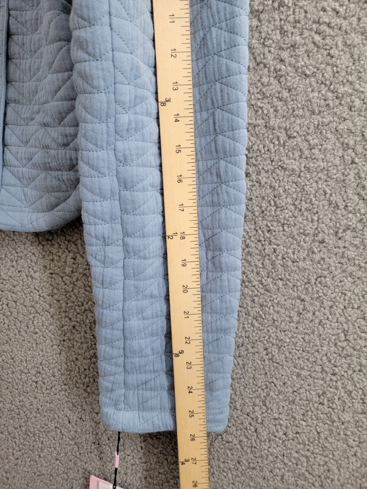 Avec Les Filles Quilted Puff-Shoulder Zip-Front Jacket Women's L Dusty Blue L/S - Picture 4 of 15