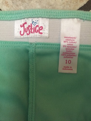 Girls Justice Light Green Skort Size 10