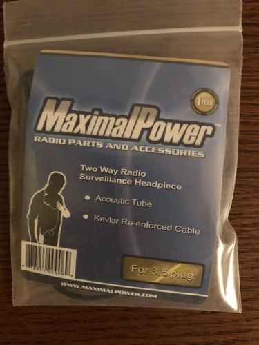 Maximal Power 3.5mm Rveillance Plug Receiver/listen Only Audio Earpiece