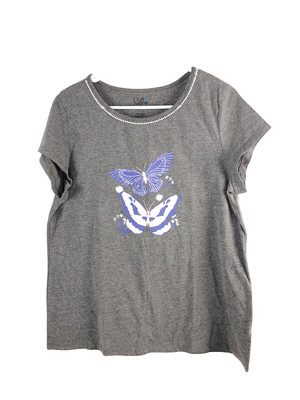 Croft & Barrow Womens Size Medium Short Sleeve Butterfly Sleep Shirt