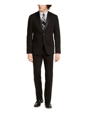 

PERRY ELLIS PORTFOLIO Мужской черный приталенный костюм