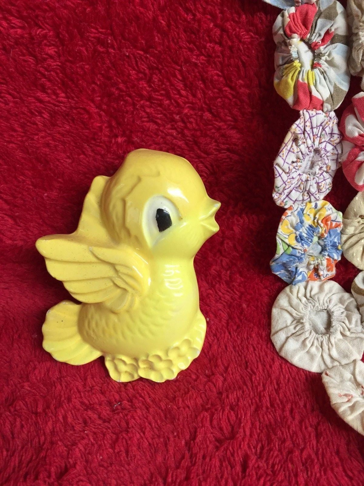 Vintage Bright Yellow Bird Planter Tweety Birdie Planter Violets Air Plants Rare