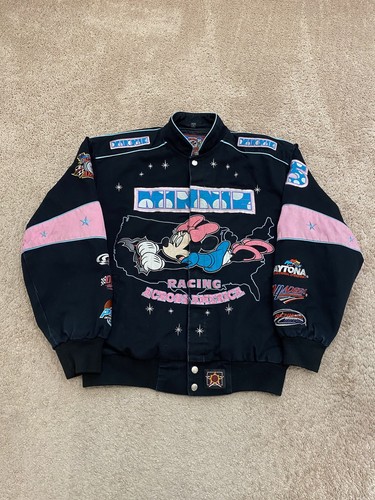 JH Design NASCAR Disneyミニー ナスカー ジャケット Jeff Hamilton Disney Minnie Mouse Racing NASCAR Jacket Sz