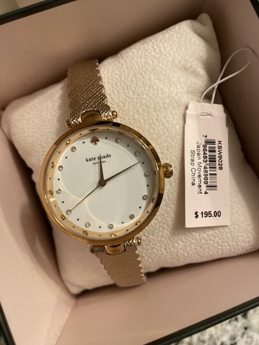 Kate Spade Light Pink and Gold Watch NEW Kate Spade Holland Cat Pink Blush Vachetta Leather Strap  main image 4