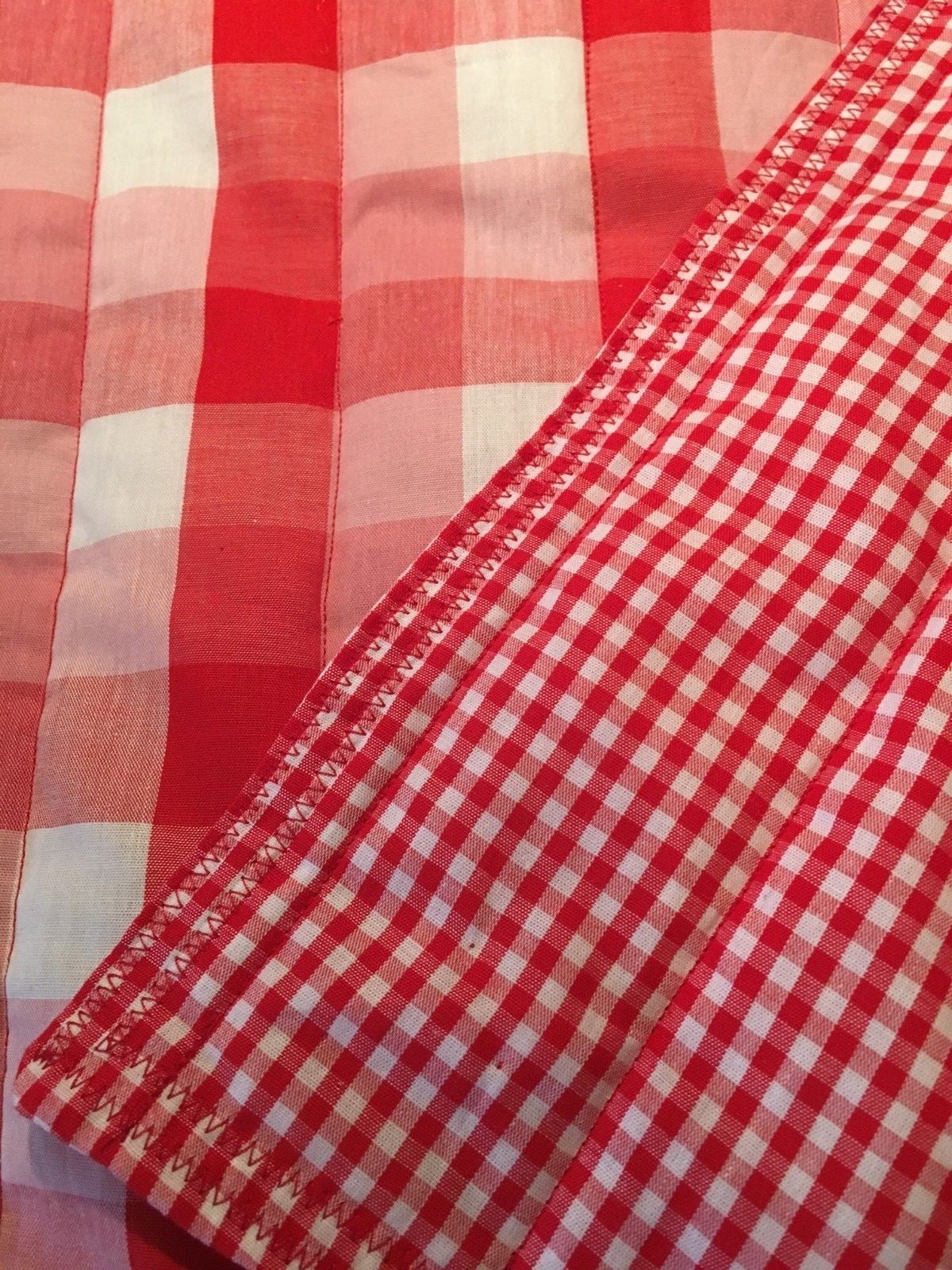 Quilted Stove Top Protectors, Handmade, Double Sided, Red Checked