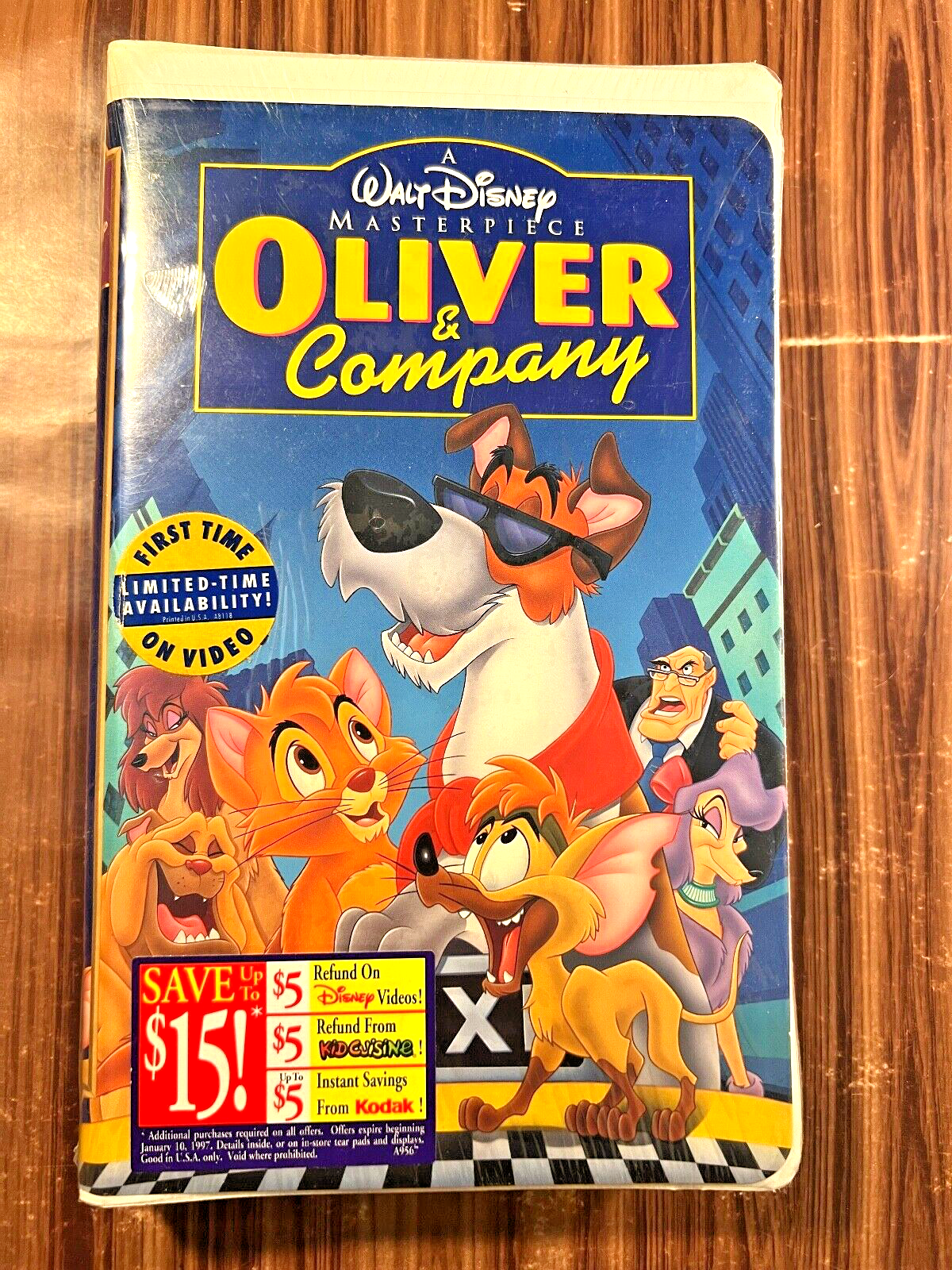 Oliver and Company VHS 1996 Movie Disney Masterpiece Limited Time