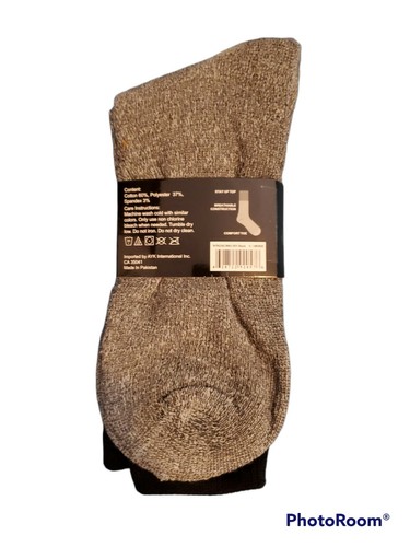 (2) Pair Wear Proof Men's Cushioned Crew Socks Size 10-13