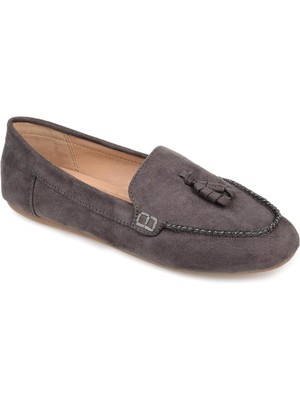 

JOURNEE COLLECTION Женские серые мокасины с кисточками Meredith Round Toe Slip On, Серый, MEREDITH