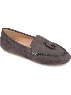 JOURNEE COLLECTION Женские серые мокасины с кисточками Meredith Round Toe Slip On 9.5