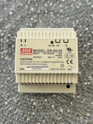 MEAN WELL DR-60-24 100-240VAC 24V-2.5A 50/60HZ AK  Used