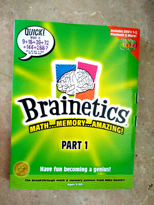 Brainetics Part I, Math & Memory Learning System, Mike Byster FREE SHIPPING