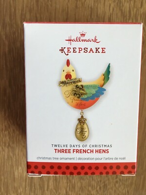 NIB Hallmark Keepsake Ornament Twelve Days of Christmas 2013 Three French Hens