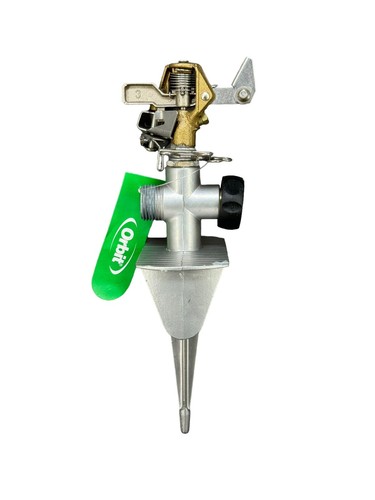 Brass Impact Sprinkler 360 Rotate Zinc Spike Adjustable Garden Lawn Plant Care