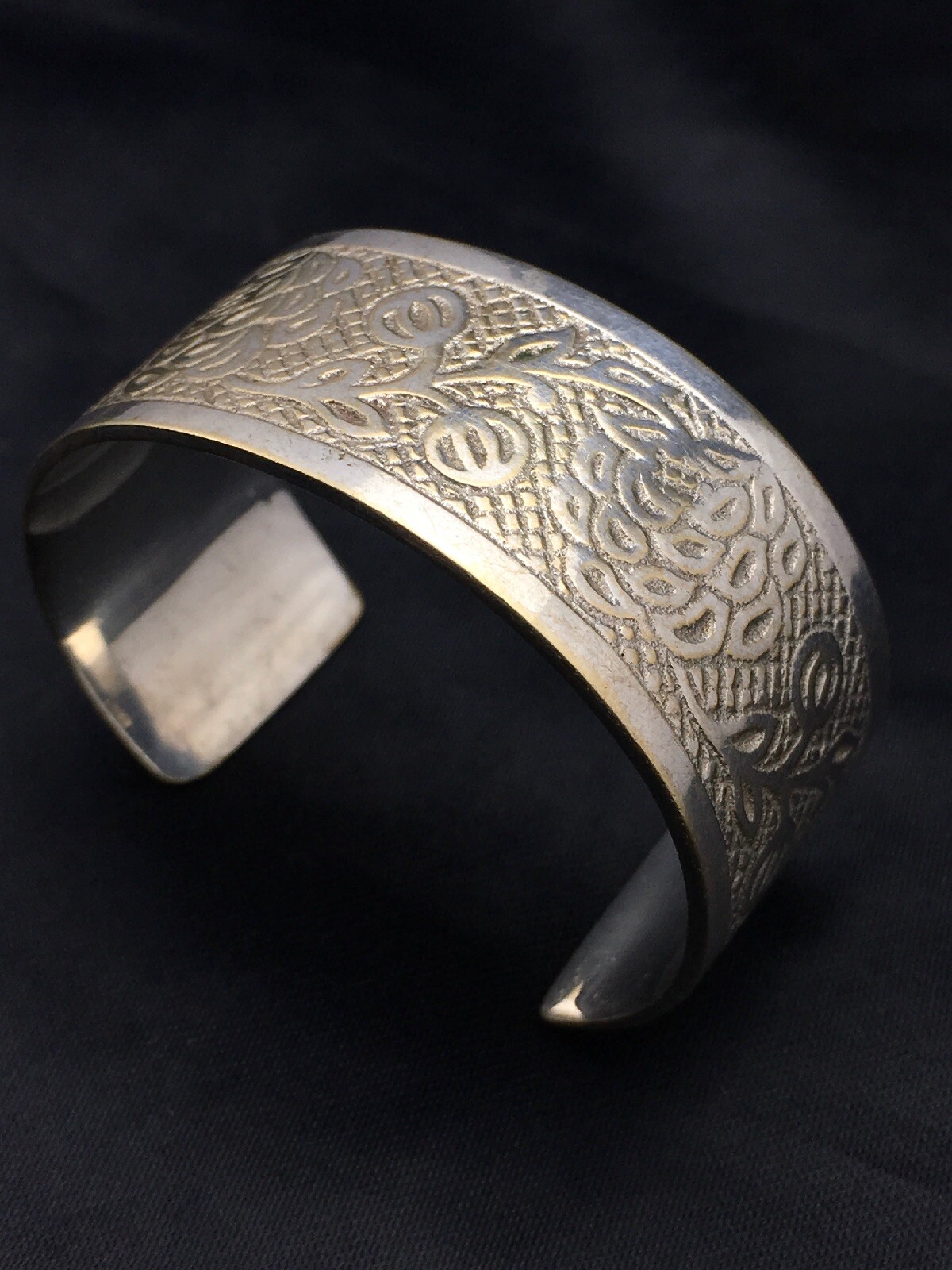 Navajo Sterling Silver Stamped Children's Cuff Bracelet