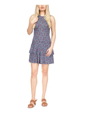 MICHAEL MICHAEL KORS Женский темно-синий пуловер без подкладки, короткое платье без рукавов XS