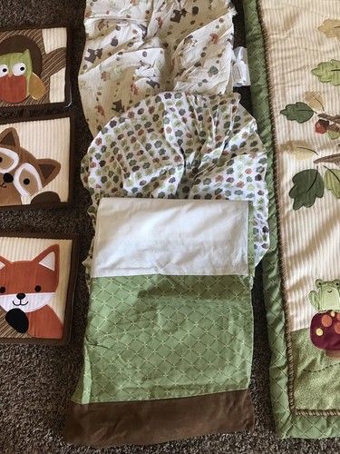EUC Lambs & Ivy Echo Woodland Animals 7-pc Crib Bedding Set