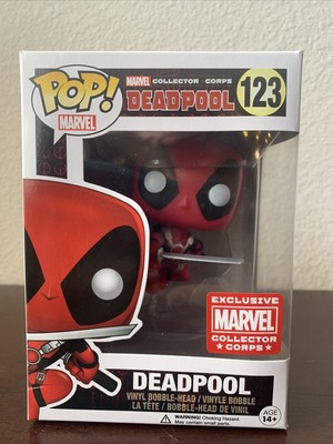 FUNKO Pop! ''Leaping'' Deadpool 123 Marvel Collector Corp Exclusive Bobblehead