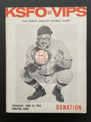 KSFO vs VIPS ''The World's Greatest Softball Game'' Program Book PAL SF 1963 EG