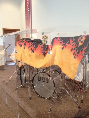 DS7D Drum Shield with Deflectors 7 Ft Tall,