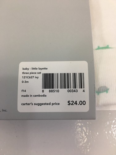 CARTER'S UNISEX BABY 3-PACK BEANIE SET WHITE/HEATHER ASH/MULTI 0-3M NWT