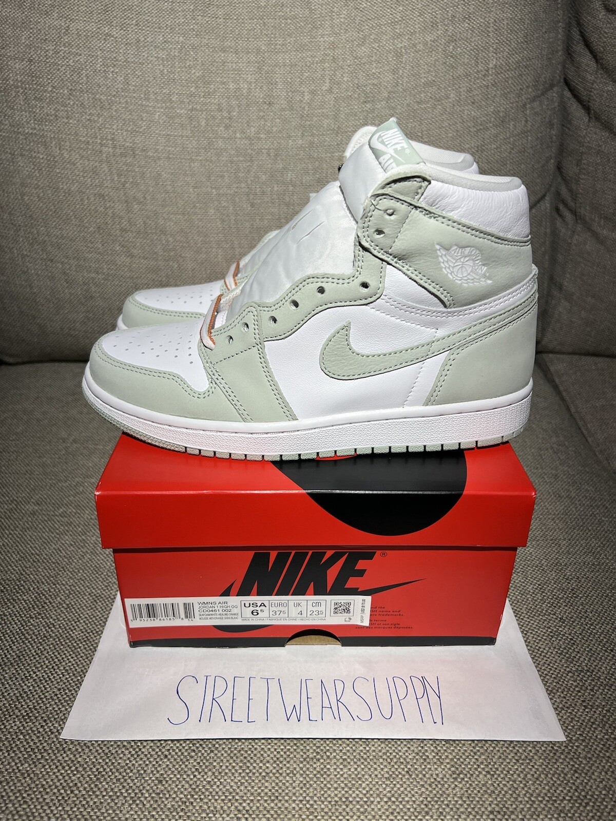 Pre-owned Jordan Wmns Air  1 Retro High Og Seafoam- Size 6.5-9 Cd0461-002 Same-day Ship In Green
