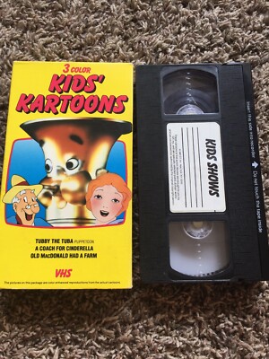 3 Color Kids' Kartoons VHS video 1987 GTK, Inc.