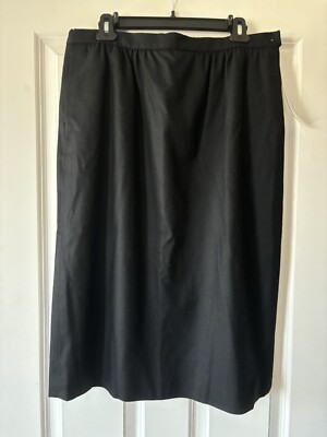 NWT Pendleton Woolmark Vintage 100% Virgin Wool Black A-Line Skirt Size 16