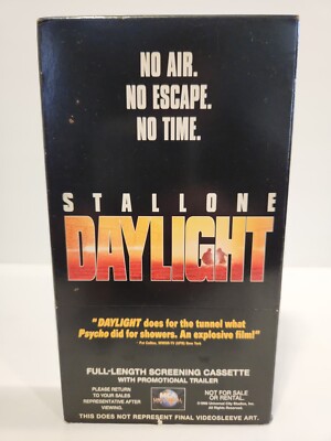 Daylight 1997 VHS Full-Lengh Screening Cassette Promo Copy Stallone Rare Vintage