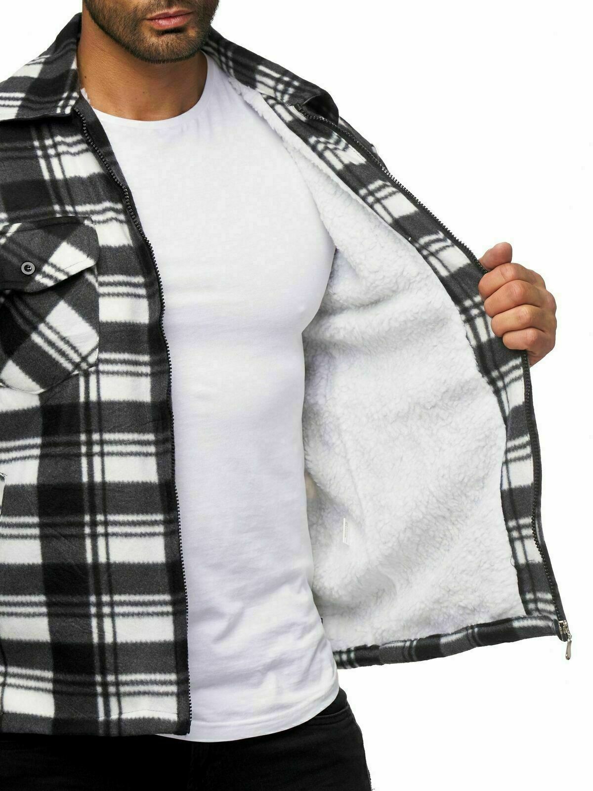 Winterjacke Flanelljacke Herren Hemd Jacken Herren Karierte Jacke