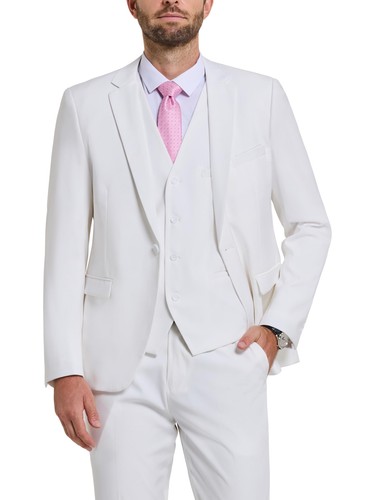 Hihawk Men's 3 Piece Suit with Stretch Fabric, Solid Slim Fit One Button Suit
