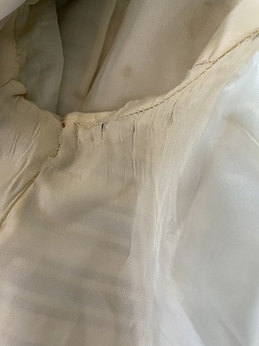 Vintage 50s 60s Coat S-M Gold Cream Striped Malina Exclusive Modes Chicago