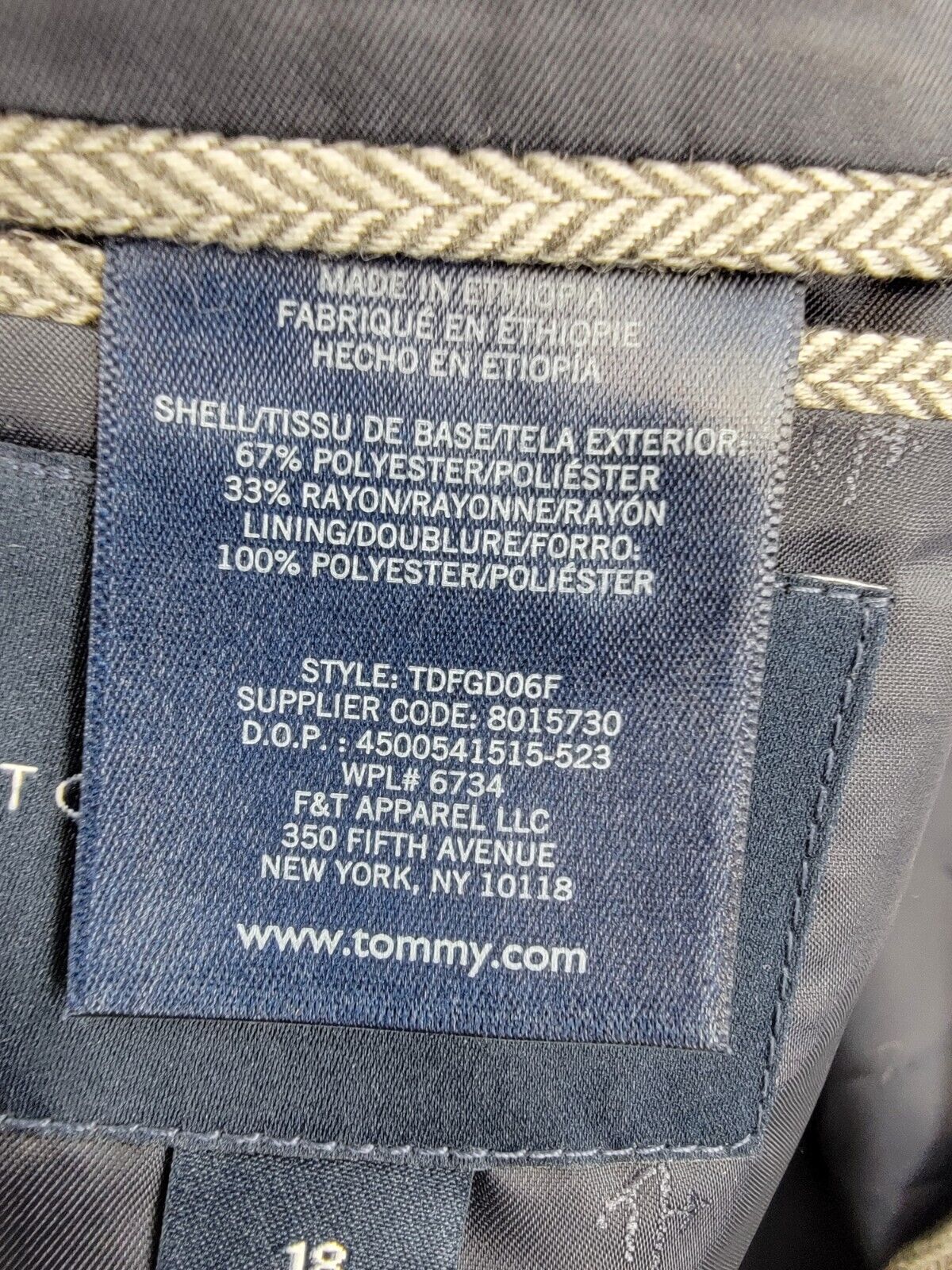Tommy Hilfiger Brushed Herringbone Jacket Big Boys 18 Dark Gray Button Front L/S - Picture 13 of 19