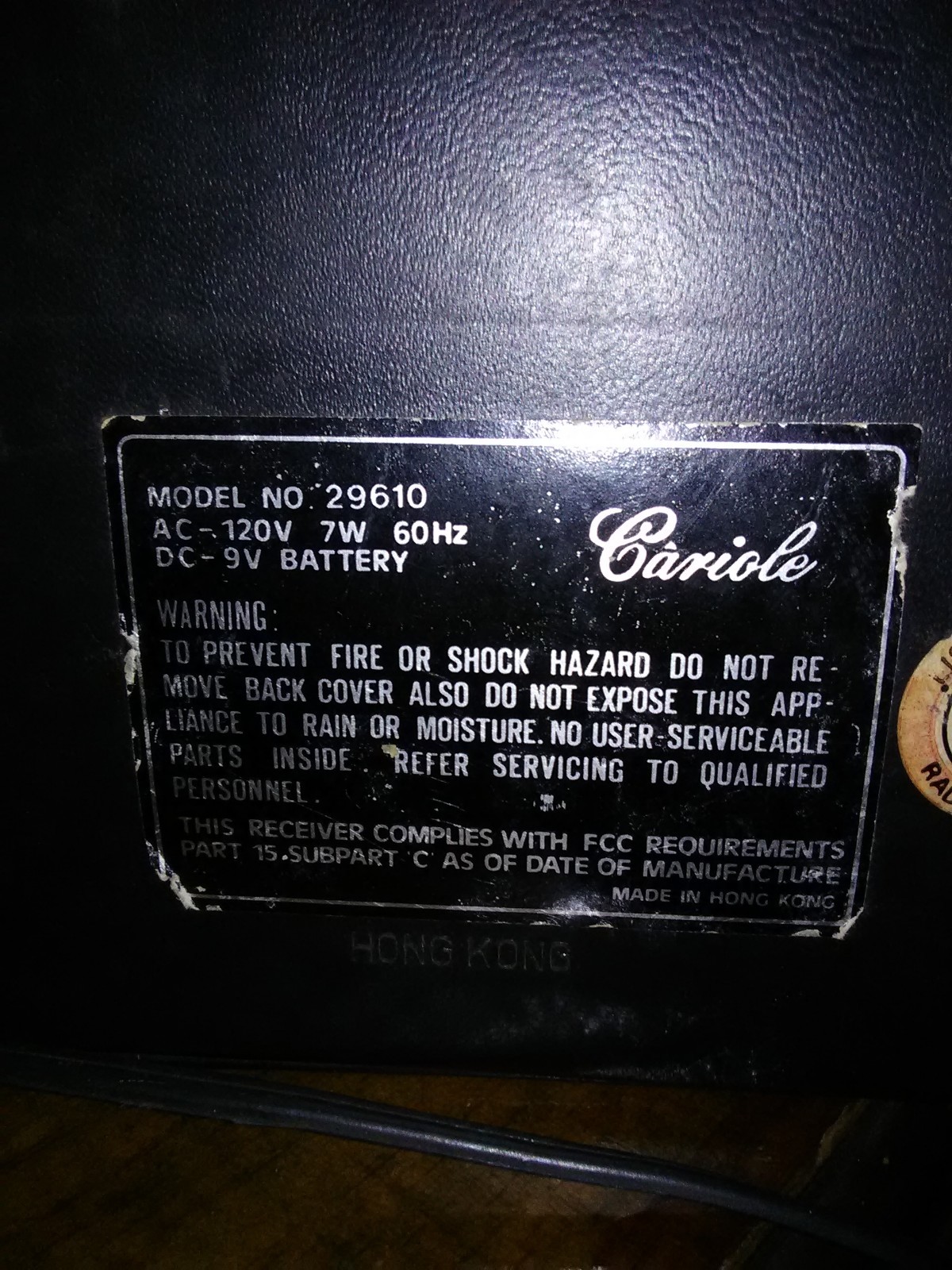 Cariole Multi-Band Radio Works See Description For Other Details of Condition