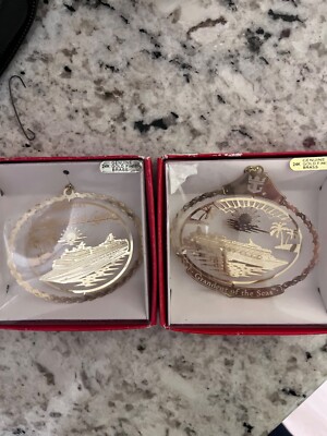 2 Vintage Royal Caribbean Grandeur of the Seas/Celebrity Cruiser Ornament