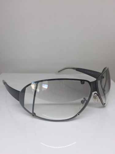 Pre-owned Gucci Authentic  1652 Sunglasses Gg 1652/s C. Tw3 Shiny Gunmetal Made Italy In Silver Flash Mirror Shield With Grey Gradient Lens