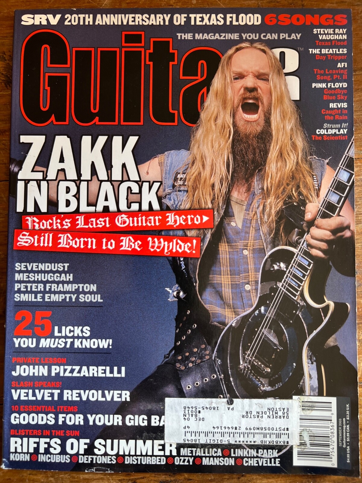 Guitar One Magazine September 2003 - Zakk Wylde, Bob